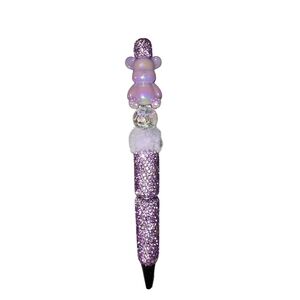 Purple Bear Rhinestone Beaded Pen | Iridescent Sparkle Pen | Handmade Gift